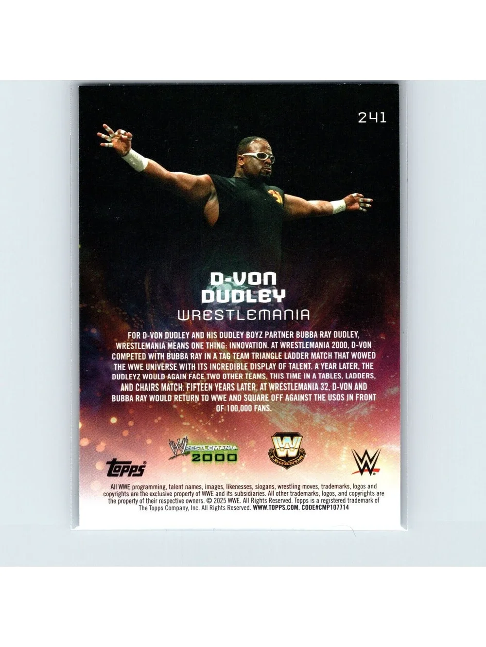 2025 Topps Universe WWE D-Von Dudley #241 Blue Pulse #/175